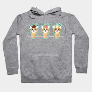 Corgi Ice Cream Trio - Classic Flavors Hoodie